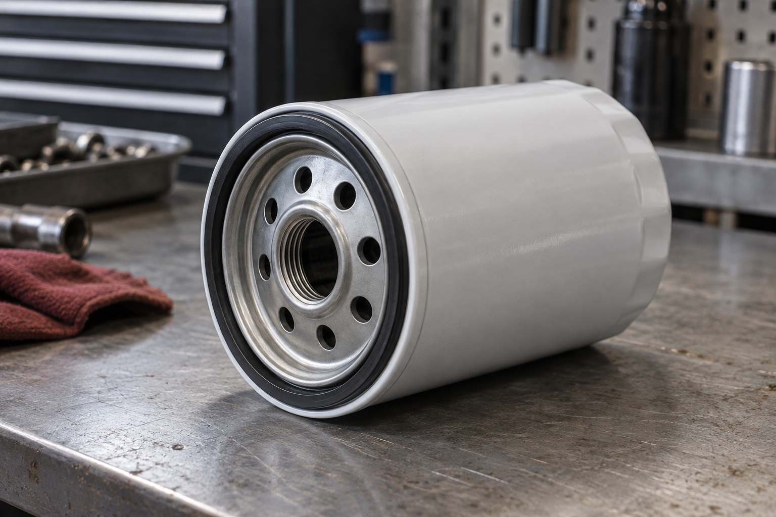 Product photograph of a heavy-duty oil filter