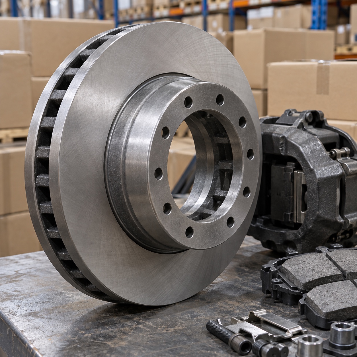 Detail of a ventilated brake disc rotor